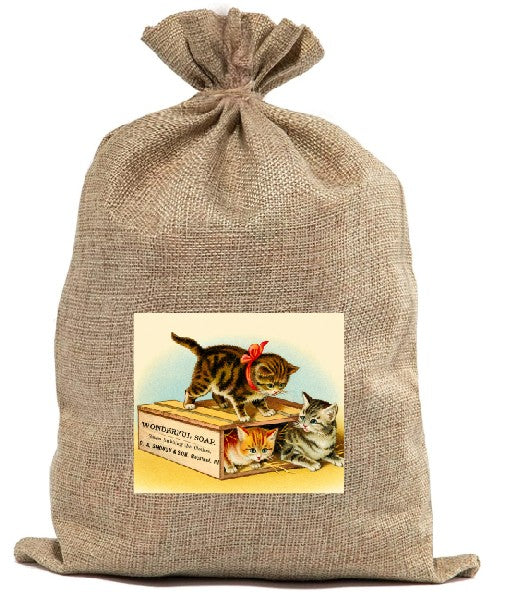 BUR67 Burlap Bag Vintage Style Bag Soap Wonderful