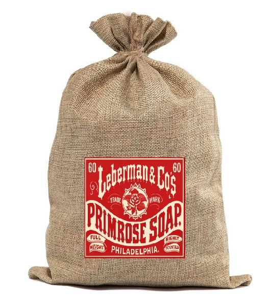 BUR64   Burlap Bag Vintage Style Bag Soap Primrose