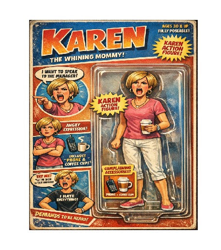 MS365 Retro Style Funny Metal Sign The Karen