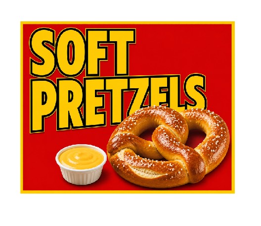 MS756 Vintage Style Metal Sign Soft Pretzels