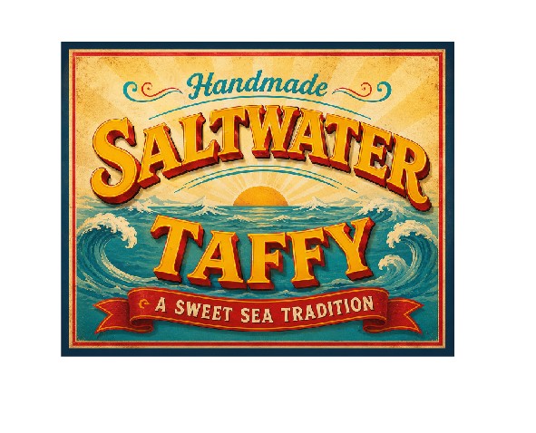 MS467 Vintage Style Metal Sign Saltwater Taffy