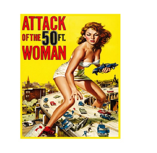 Vintage Style Metal Sign Horror Film Attack of the 50ft Woman MS888