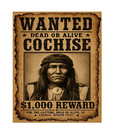 MS500 Vintage Style Metal Sign Wanted Cochise