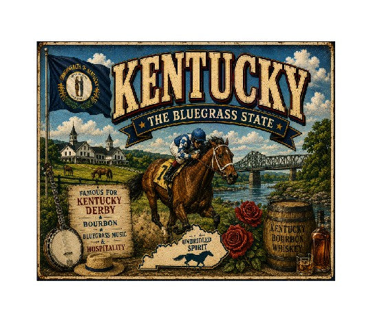 MS612 Vintage Style Metal Sign Kentucky