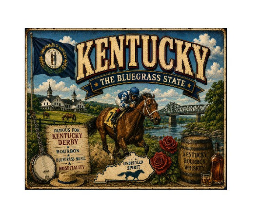 MS612 Vintage Style Metal Sign Kentucky