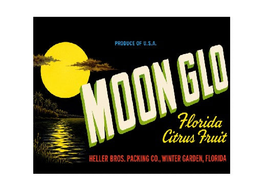 MS103  Crate Label Vintage Style Sign Metal Wall Deco Citrus Fruit Moon Glo