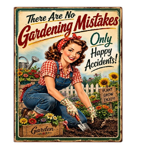 MS415 Vintage Style Metal Sign Gardening Funny Sign