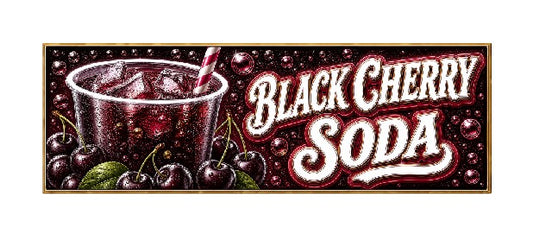 SS15 Metal Sign Black Cherry Soda