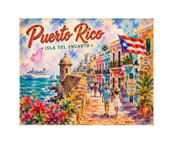 Vintage Style Metal Sign Puerto Rico MS875