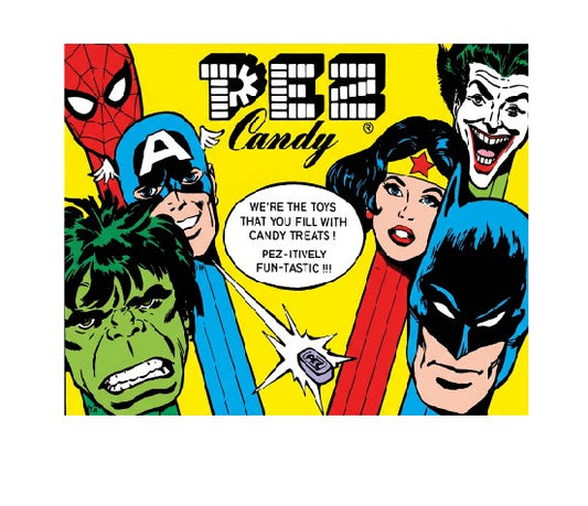 MS391 Vintage Style Metal Sign Candy Dispenser Super Heroes