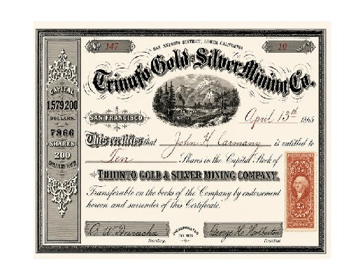 MS326 Vintage Style Metal Sign Mining Company Stocks Trinufu