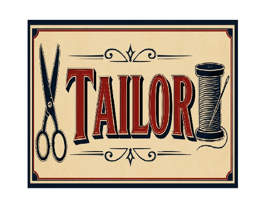MS447 Vintage Style Metal Sign Tailor