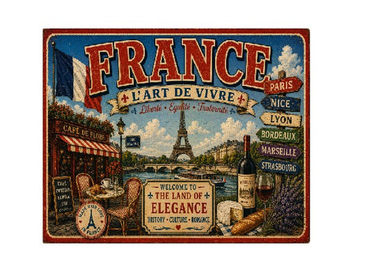 MS671 Vintage Style Metal Sign France