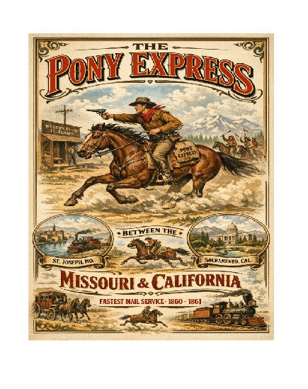 MS316 Vintage Style Metal Sign Pony Express
