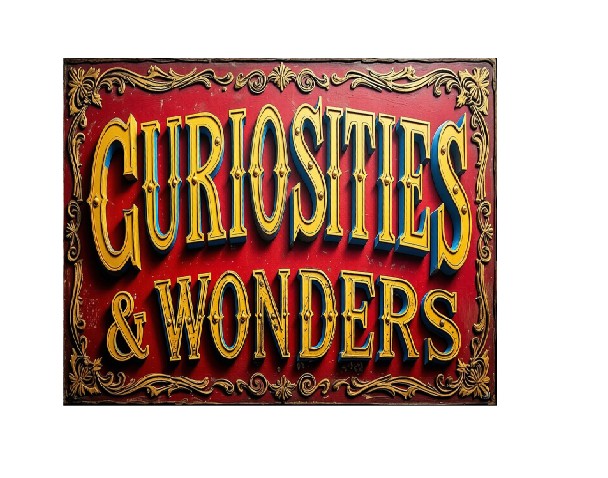 MS838 Vintage Style Metal Sign Curiosities and Wonders