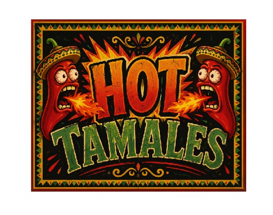 MS476 Vintage Style Metal Sign Hot Tamales