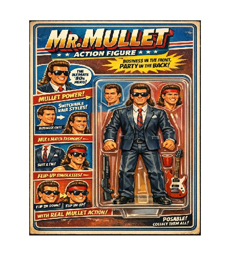 MS373 Retro Style Funny Metal Sign Mr. Mullet