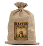 BUR81  Burlap Bag Vintage Style Bag Wanted Sitting Bull