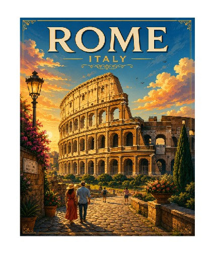 MS389 Vintage Style Metal Sign Rome
