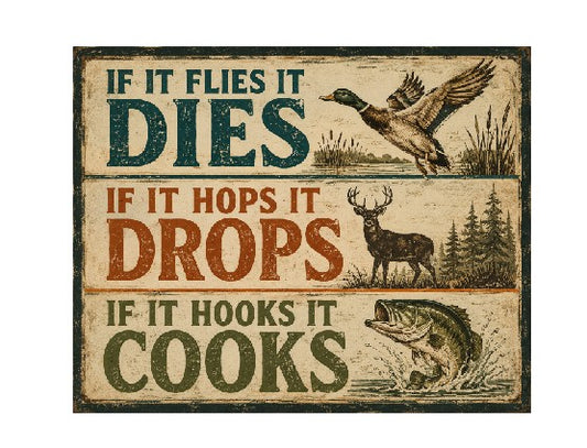 MS531 Vintage Style Metal Sign Funny Hunting Sign