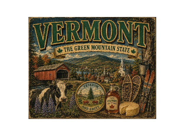 MS654 Vintage Style Metal Sign Vermont