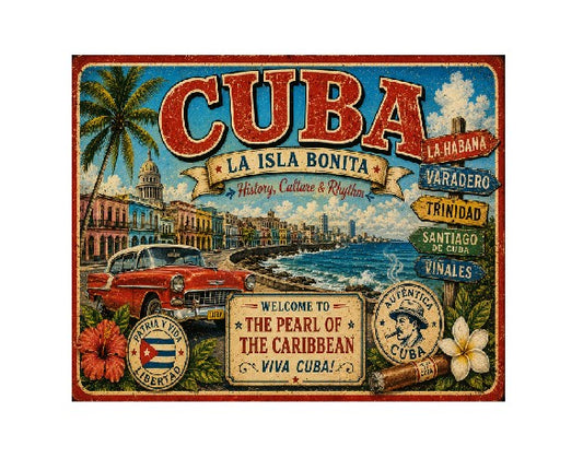 MS690 Vintage Style Metal Sign Cuba