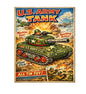 MS203 Vintage Style Tin Toy Metal Sign Army Tank