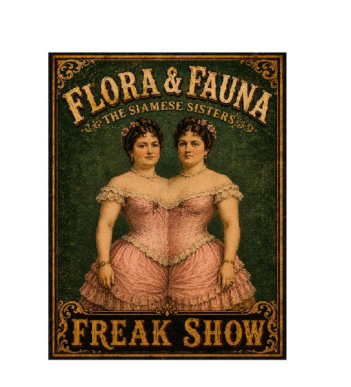 MS842 Vintage Style Metal Sign The Siamese Sisters