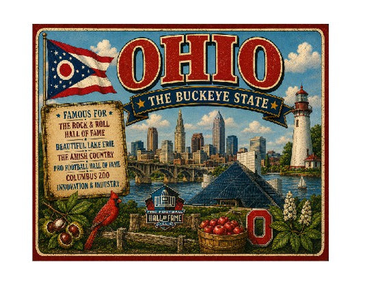 MS639 Vintage Style Metal Sign Ohio