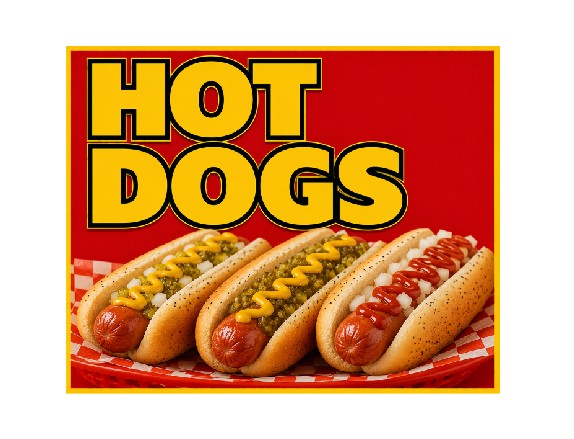MS729 Vintage Style Metal Sign Hot Dogs