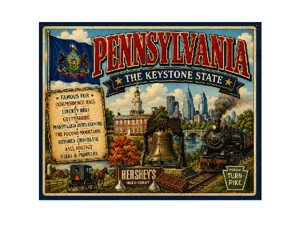 MS644 Vintage Style Metal Sign Pennsylvania