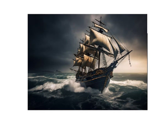 MS266 Metal Sign Wall Art Pirate Ship