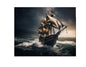 MS266 Metal Sign Wall Art Pirate Ship