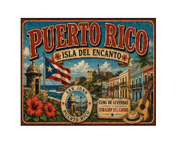 MS665 Vintage Style Metal Sign Puerto Rico