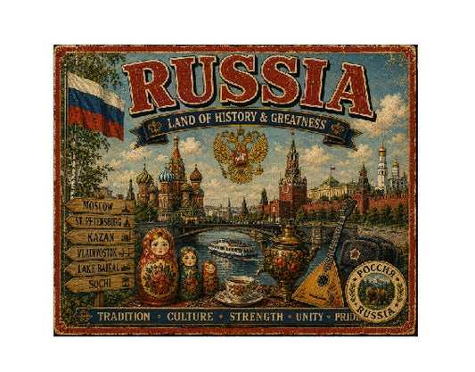MS706 Vintage Style Metal Sign Russia