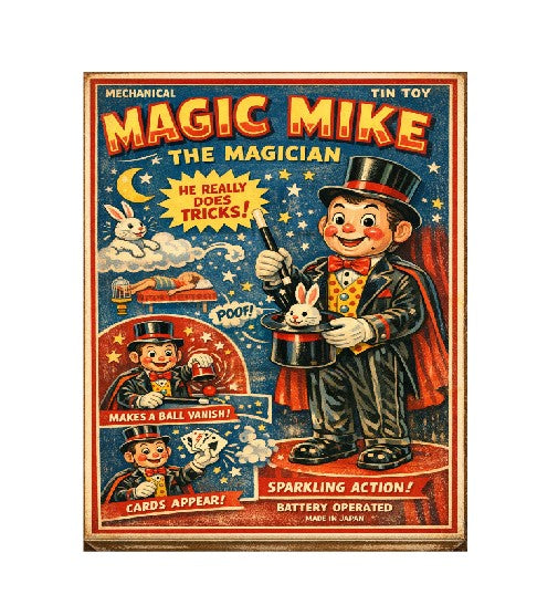 MS223 Vintage Style Tin Toy Metal Sign Magic Mike