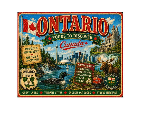 MS760 Vintage Style Metal Sign Ontario