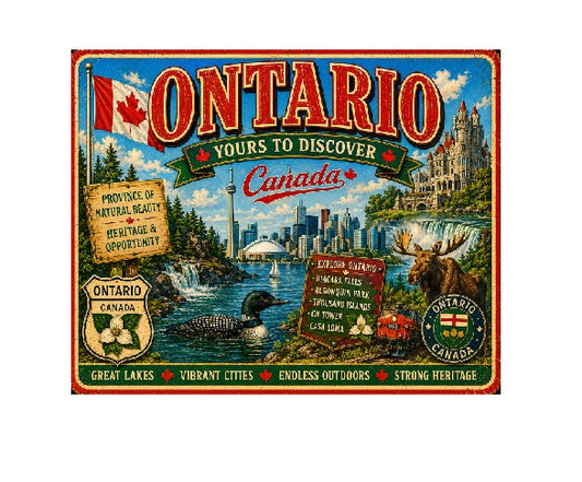 MS760 Vintage Style Metal Sign Ontario