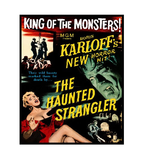 Vintage Style Metal Sign Horror Film The Haunted Strangler MS909