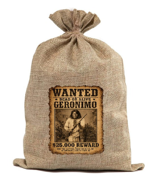 BUR78 Burlap Bag Vintage Style Bag Wanted Geronimo