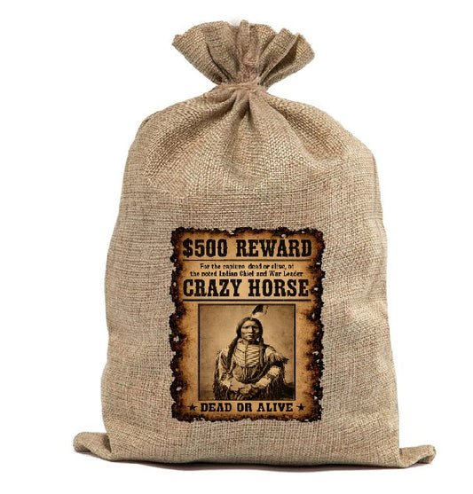 BUR76 Burlap Bag Vintage Style Bag Wanted Crazy Horse