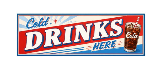 SS04 Metal Sign Cold Drinks
