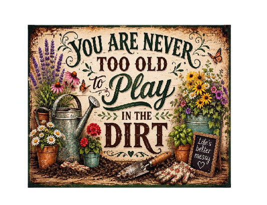 MS403 Vintage Style Metal Sign Gardening Funny Sign