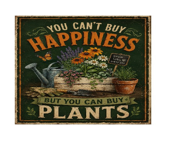 MS401 Vintage Style Metal Sign Plants