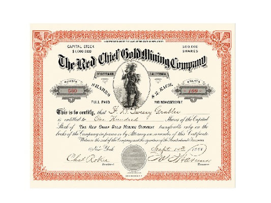 MS325 Vintage Style Metal Sign Mining Company Stocks