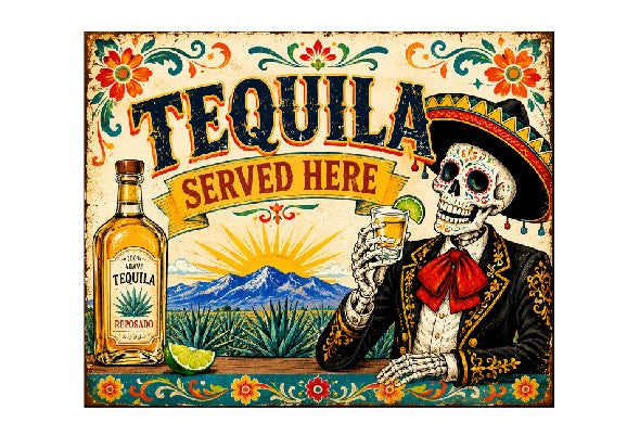 MS490 Vintage Style Metal Sign Tequila