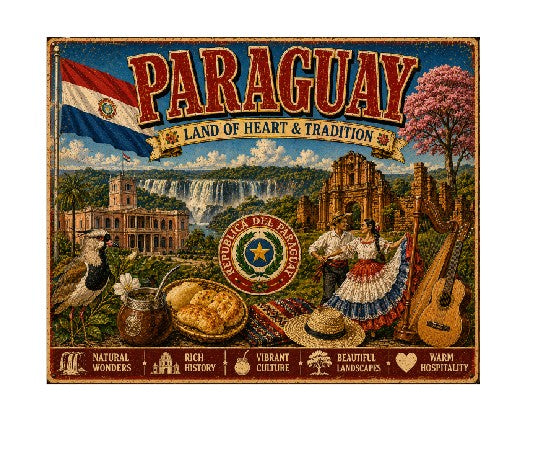 MS722 Vintage Style Metal Sign Paraguay