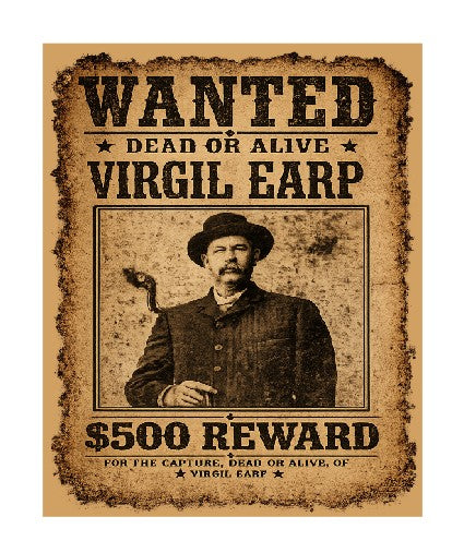 MS503 Vintage Style Metal Sign Wanted Virgil Earp