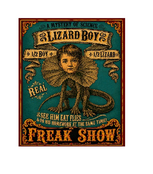MS853 Vintage Style Metal Sign Lizard Boy