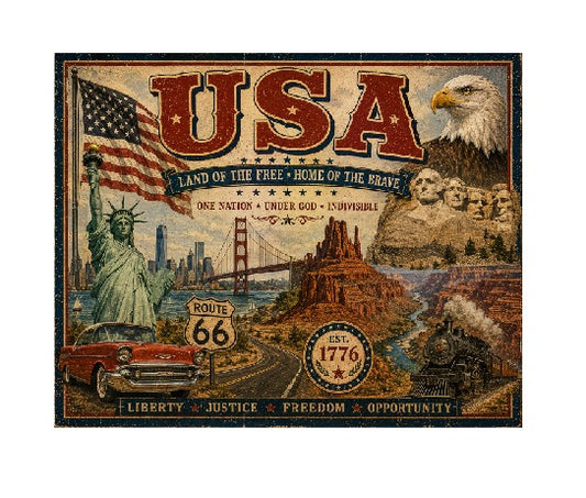 MS586 Vintage Style Metal Sign USA